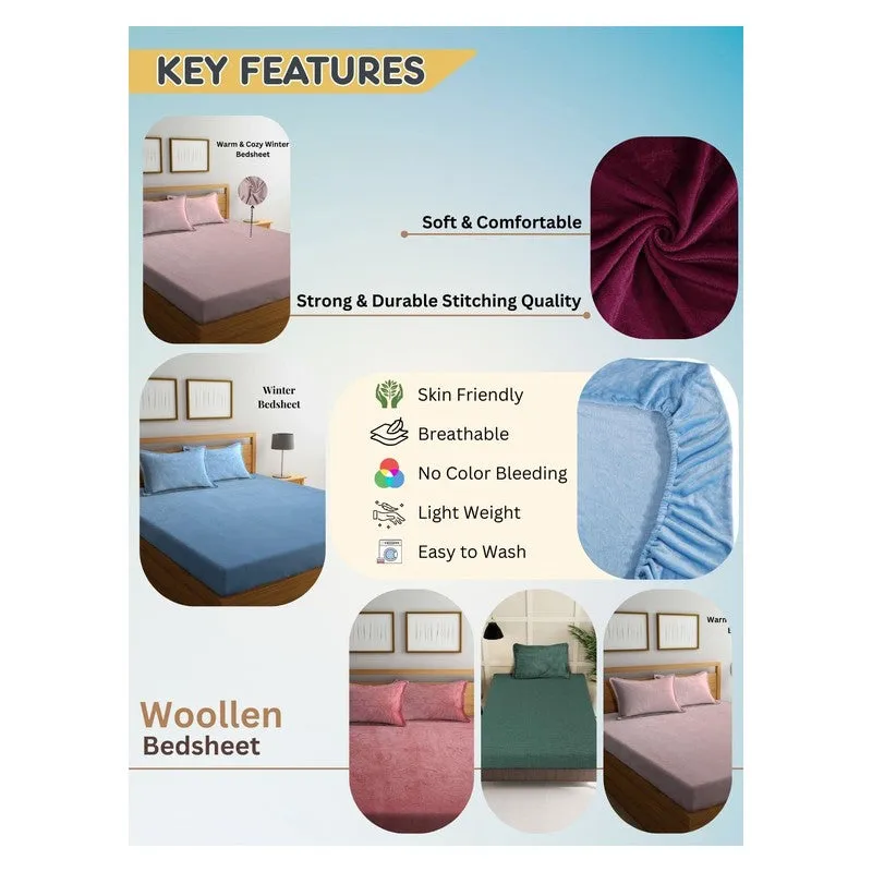 Gentle Rest Fleece Bedsheet (Peach) - 180 GSM media 6