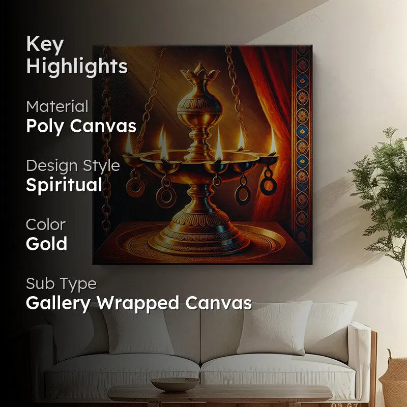 Sacred Brass Lamp Poly Canvas Wall Painting media 2