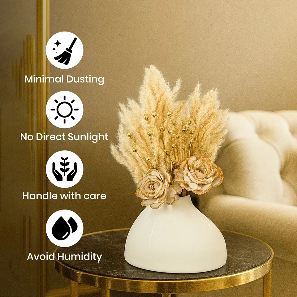 BloomAura Artificial Flowers with Vase - Brown media 3