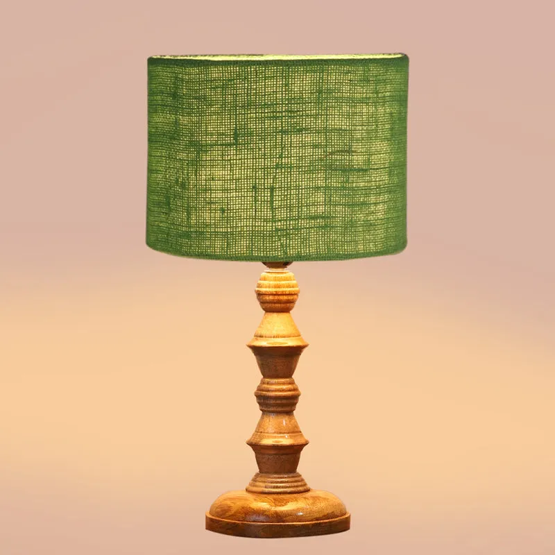 Sienna I Timber Wooden Table Lamp - Green,Brown media 4