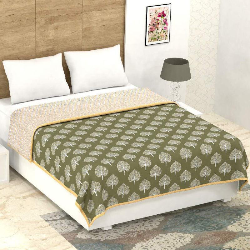 Akshat Ethnic Reversible Cotton Dohar (Dark Green)  - 180 GSM media 3