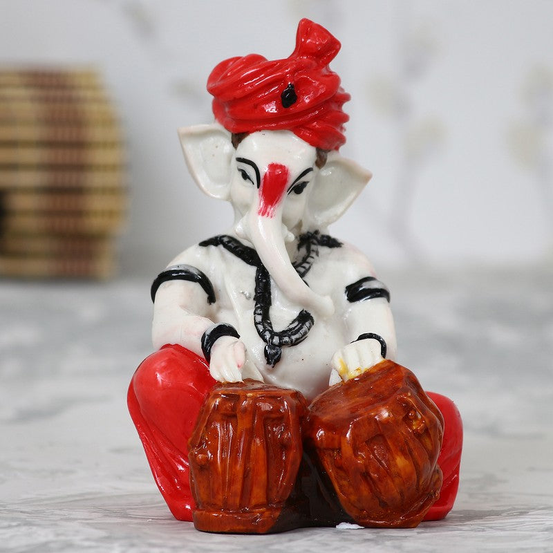 Tabla Ganesha Showpieces - Red