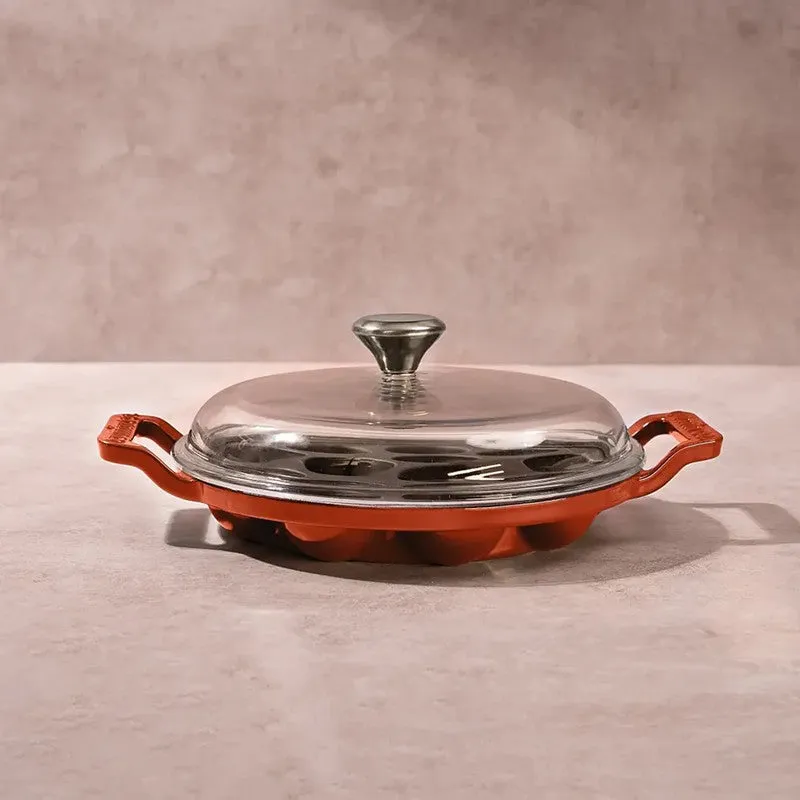 Cumin Co Enamel Cast Iron Paniyaram Pan - Rust media 6