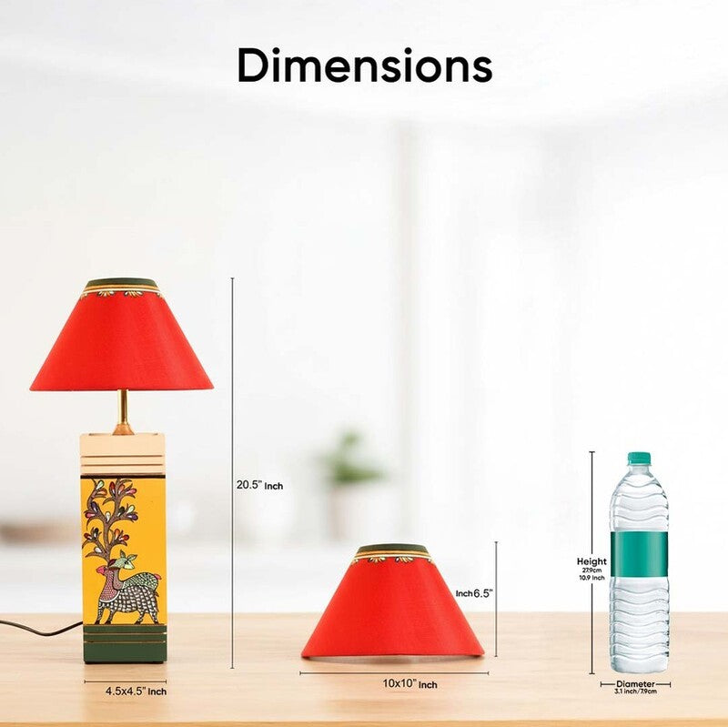 Indubhushan Wooden Table Lamp - Multicolor media 11