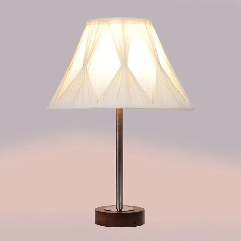 Pleatra Pinch Rodin Wooden Table Lamp - OffWhite,Silver,Brown media 5
