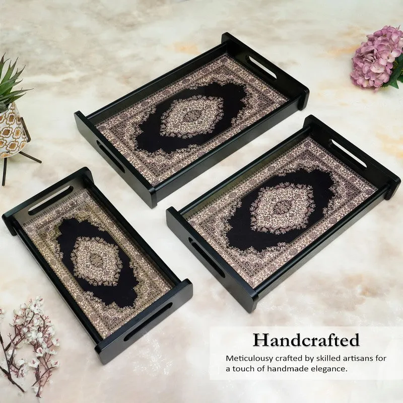 Velin Wooden Serving Tray - Set Of Three media 3