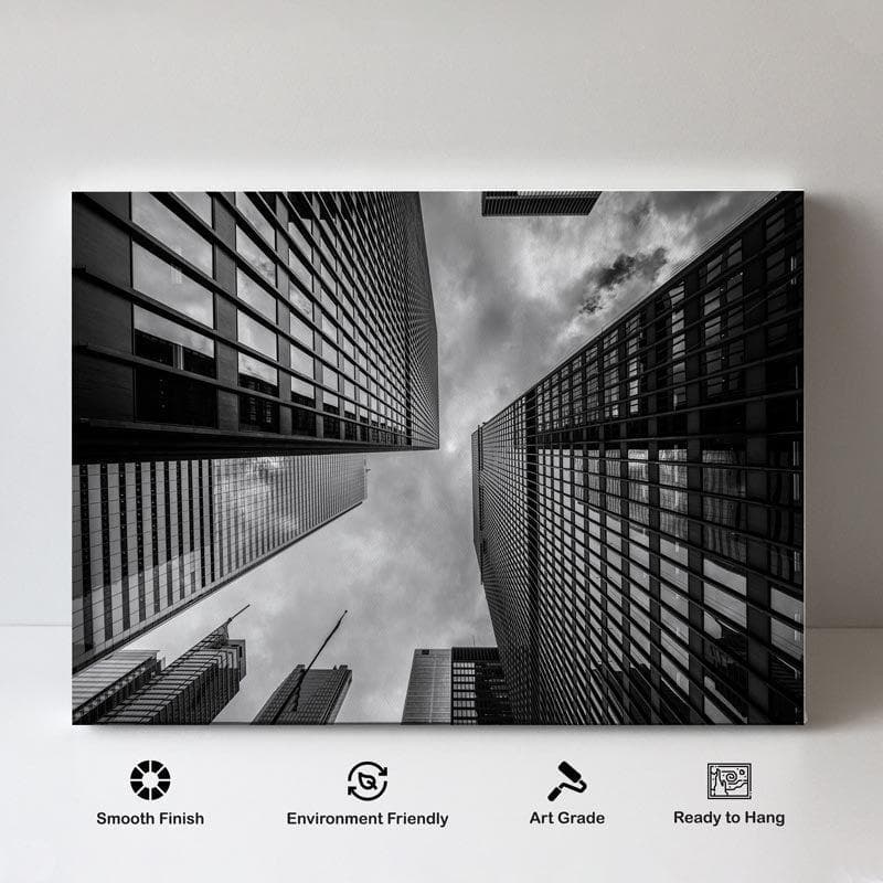 Skyscraper Symphony Canvas Wall Painting - Gallery Wrap media 4