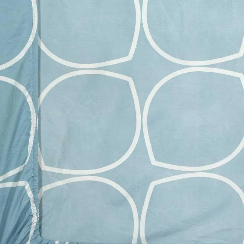 Circum Jive Fitted Microfiber Bedsheet (Sky Blue) - 300 GSM media 3