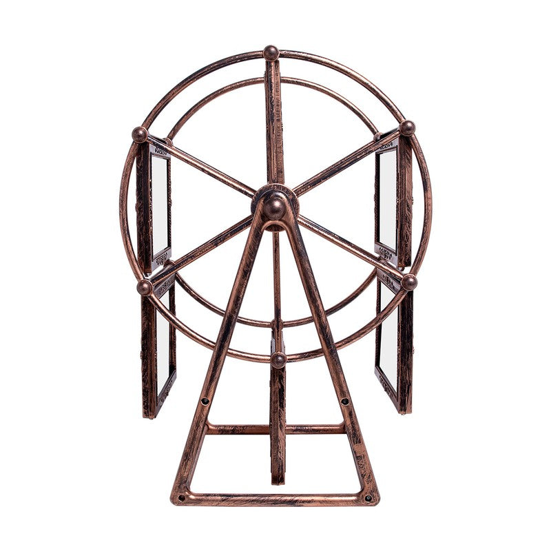 Antique Ferrous Wheel Rotating Plastic Photo Frame - Brown media 6
