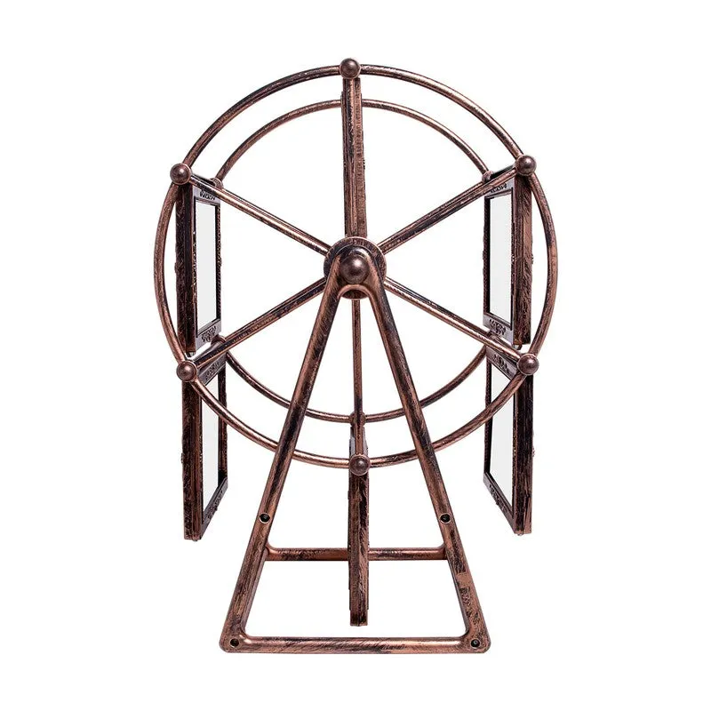 Antique Ferrous Wheel Rotating Plastic Photo Frame - Brown media 6