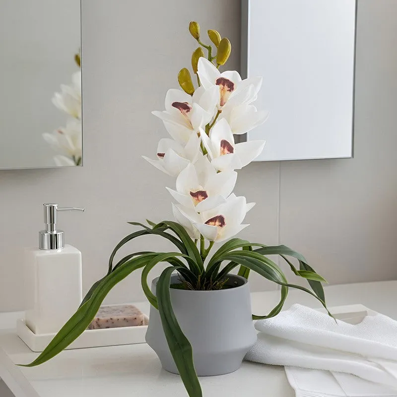 AarviDecor Ivory Orchid Silk Artificial Plants media 8