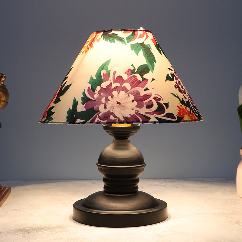 Miyabi Prima Printed Mango Wood Table Lamp - Multicolor