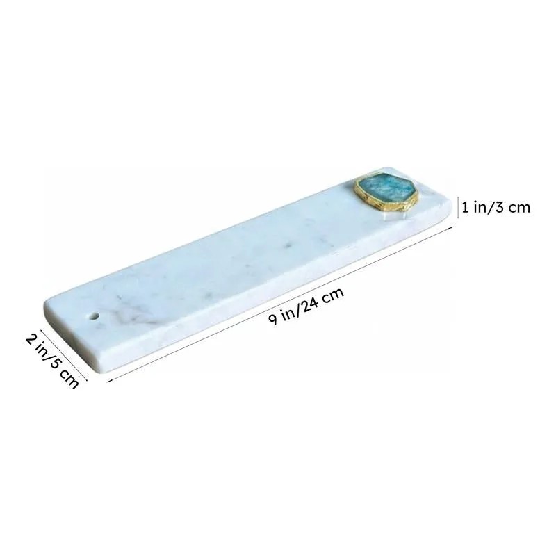 Nima Marble Incense Holder With Agate Plating - Green media 6