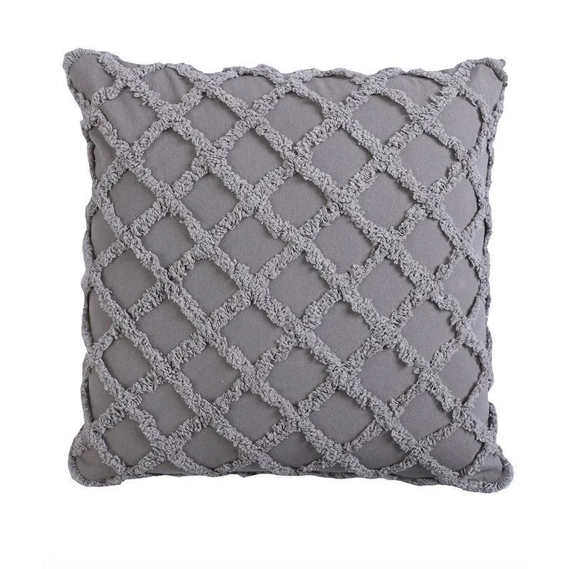 Neith Tufted Cotton Cushion Cover (Grey) - Set Of Two media 5