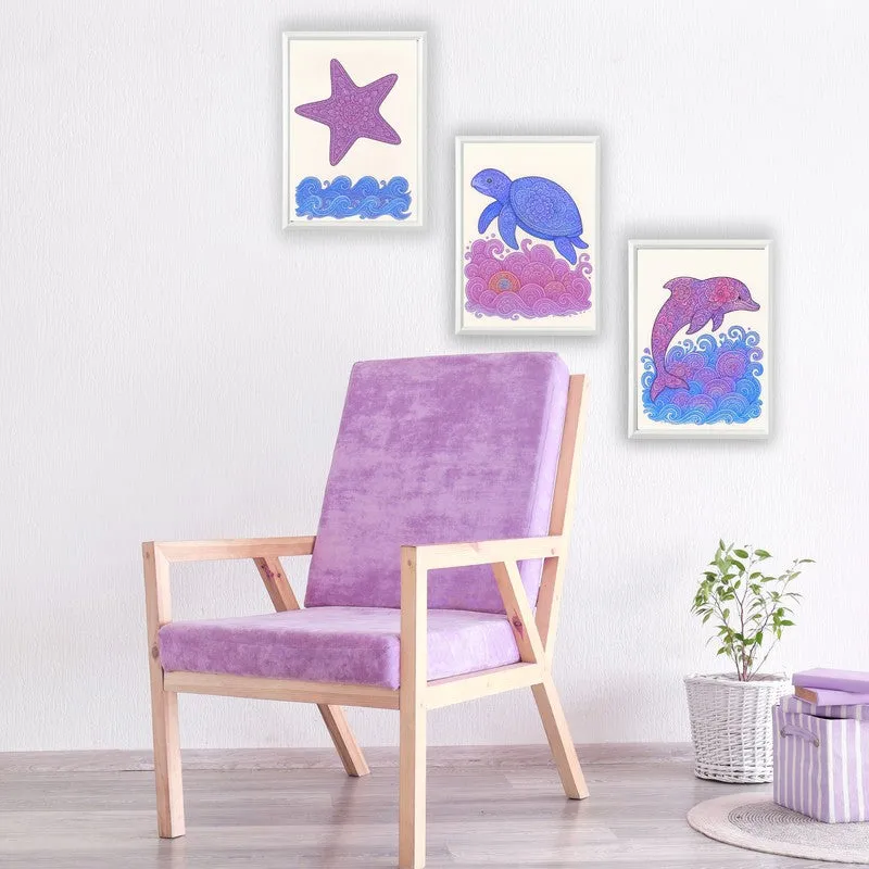 Aqua Bliss Paper Wall Painting With Frame - White media 7