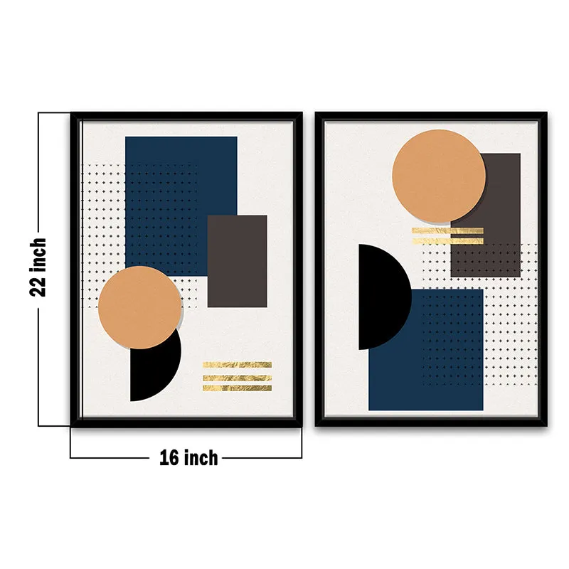 Geometry Of Blues Wall Art - Set Of Two media 4
