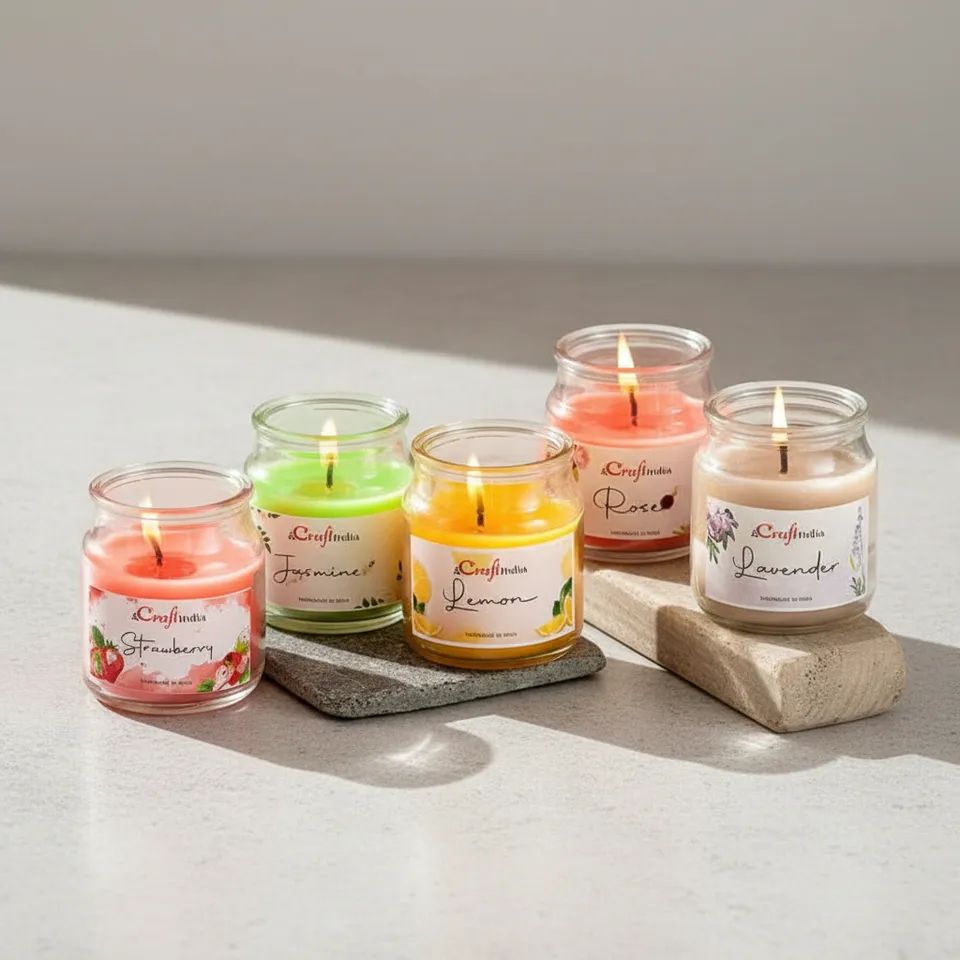 Nithya Green Apple Scented Jar Candle - Set Of Five media 1