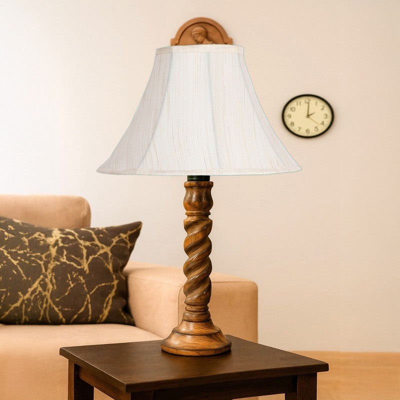Elvane Zerin Wooden Table Lamp - OffWhite media 4