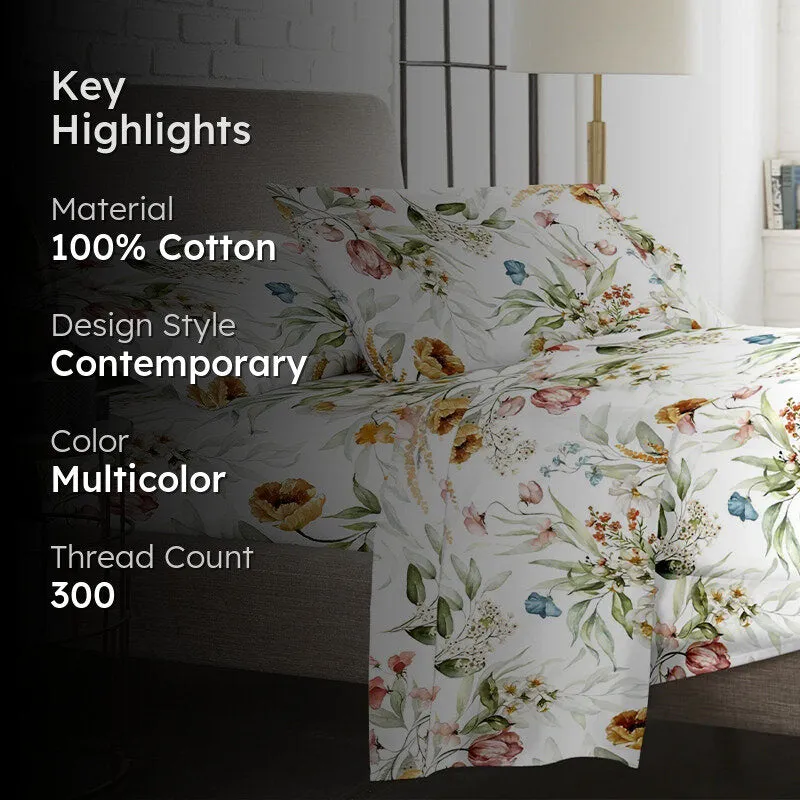 Autumn Flora Printed Cotton Duvet Cover media 2