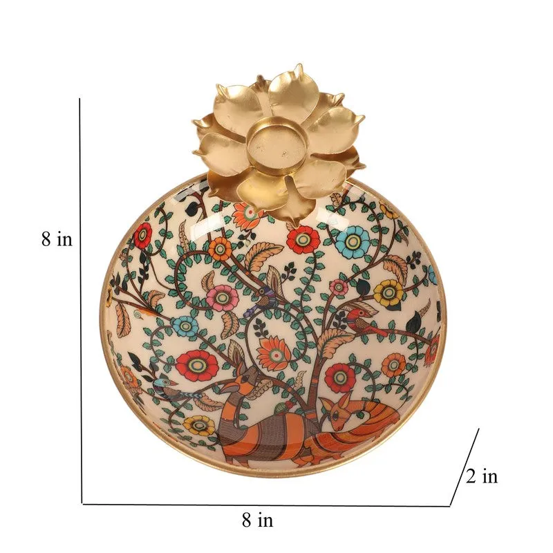 Floral Decorative Iron Urli - 9
