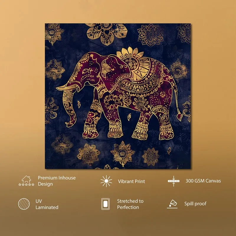 Royal Grace Elephant Wall Painting media 6