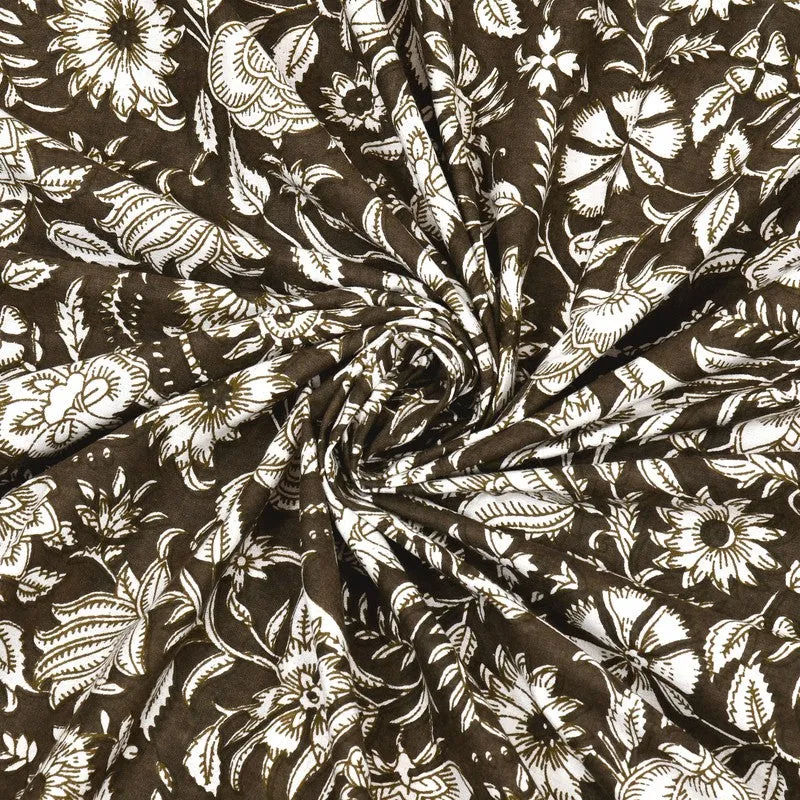 Blossomar Cotton Bedsheet (Brown,White) - 240 TC media 5