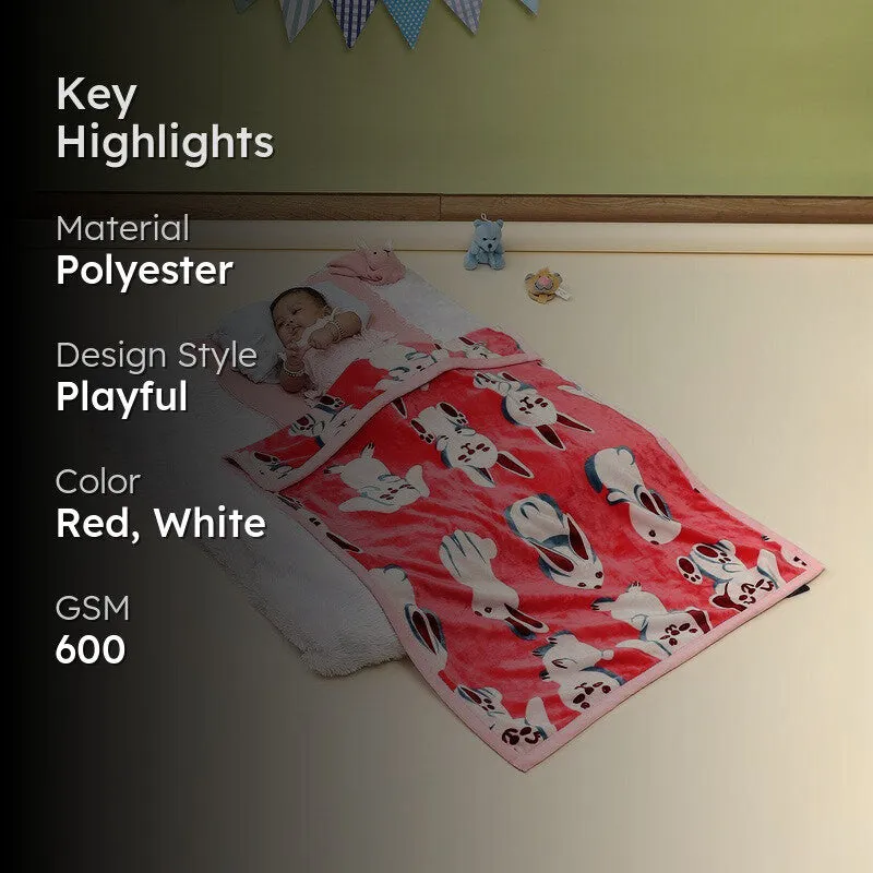 Monte Carlo Bunny Bliss Blanket (Red)- 600 GSM media 2