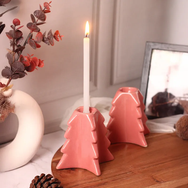Pineria Ceramic Candle Stand - Pink media 4