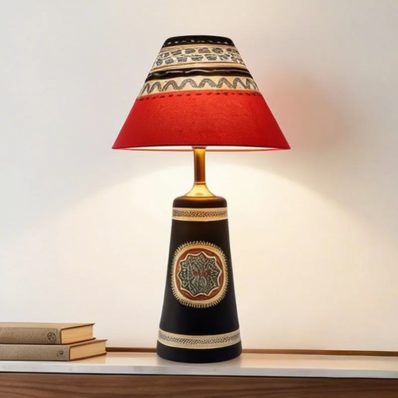 Soma Warli Painted Table Lamp - Multicolor media 8