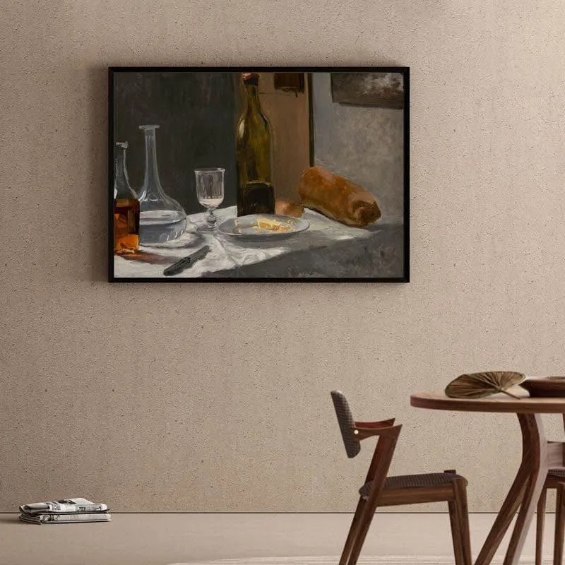 Still Life With Bottle By Claude Monet - Black Frame media 1