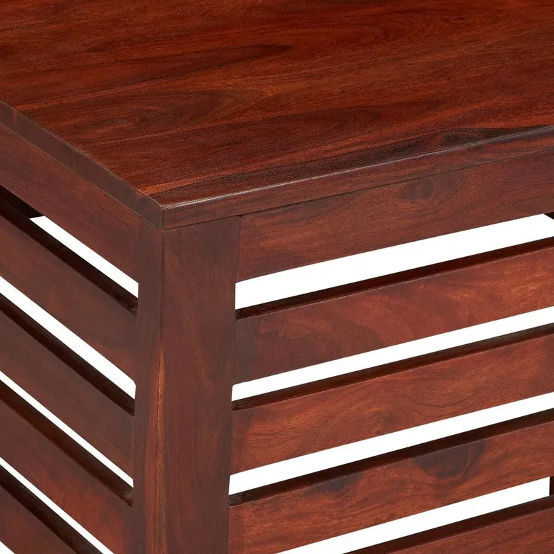 Qervon Sheesham Wooden Center Table - Deep Brown media 5
