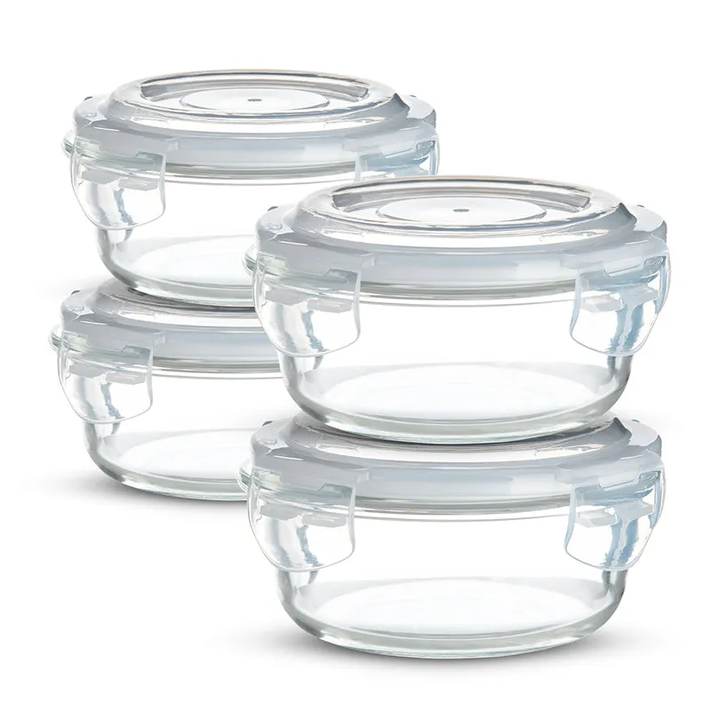 Bergner Glass Guard Airtight Glass Tiffin Box (White/400 mL) - Set Of Four media 3