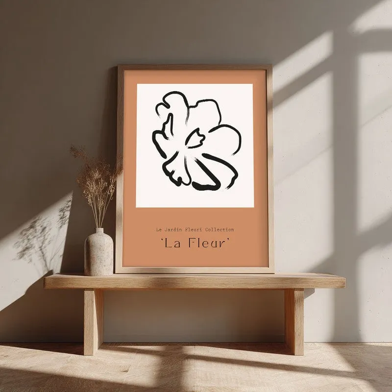 Unfurling Petal Canvas Wall Painting With Brown Frame media 4