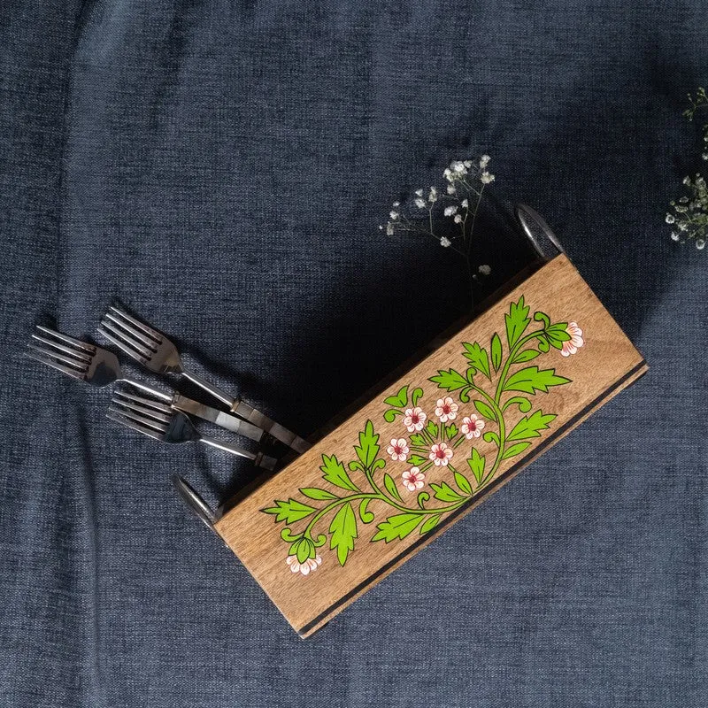 Florentia Floral Wooden Cutlery Stand media 6