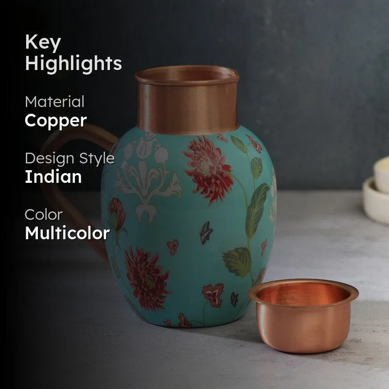 Zinnian Jazz Copper Jug with Tumbler - Two Piece Set media 2