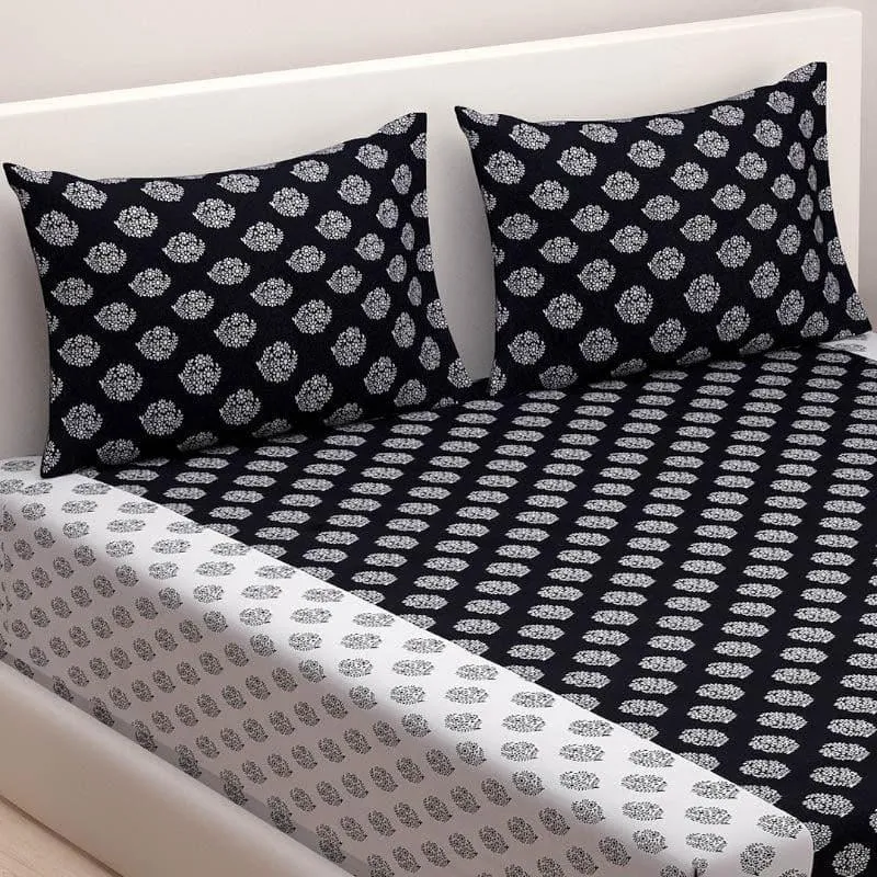 Swayam Mayoor Paradise Cotton Bedsheet (Black) - 240 TC media 3