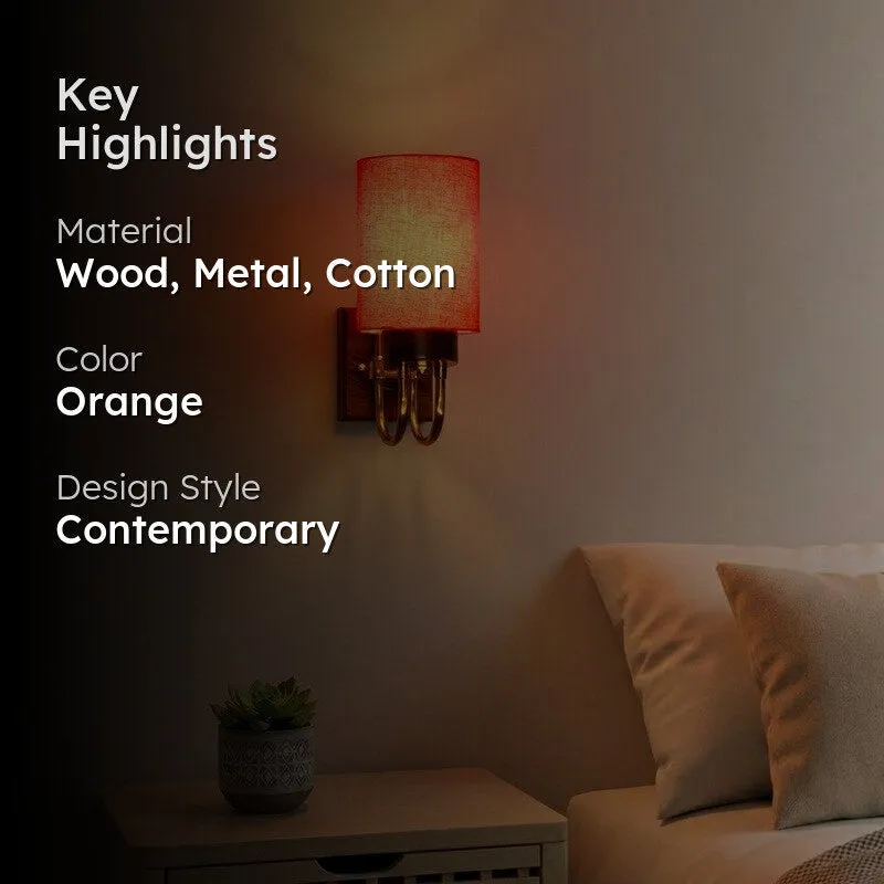 Gilded Arch Cotton Wall Lamp - Orange media 2