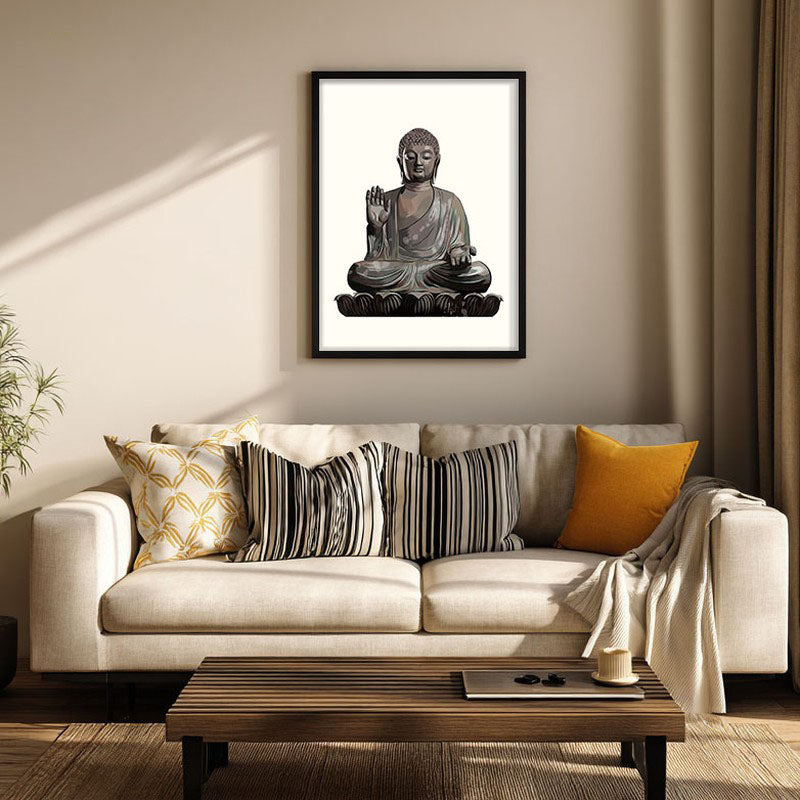 Peaceful Buddha Archival Paper Wall Art With Frame