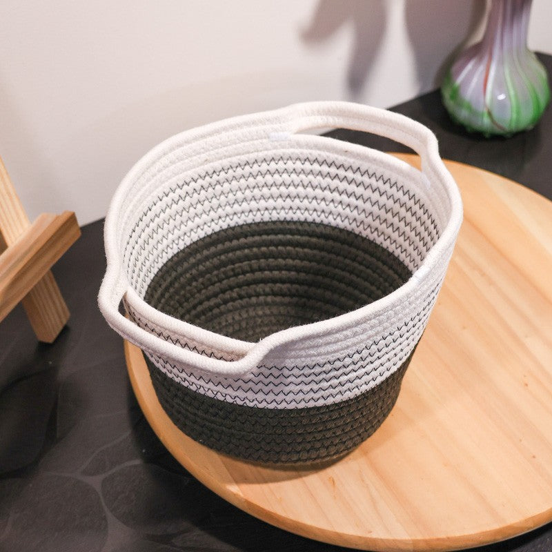 Shakelo Cotton Storage Basket - White & Black