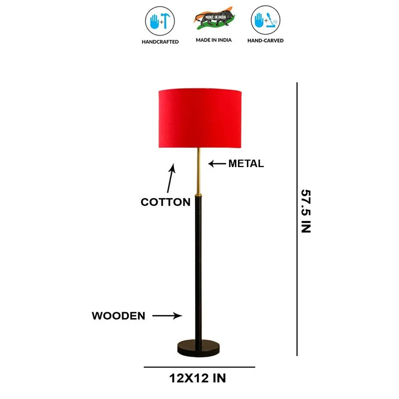 Nordic Glow Wooden Floor Lamp - Red media 8