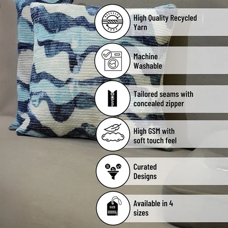 RythmFlow Cushion Cover (Blue) - Set Of Three media 7