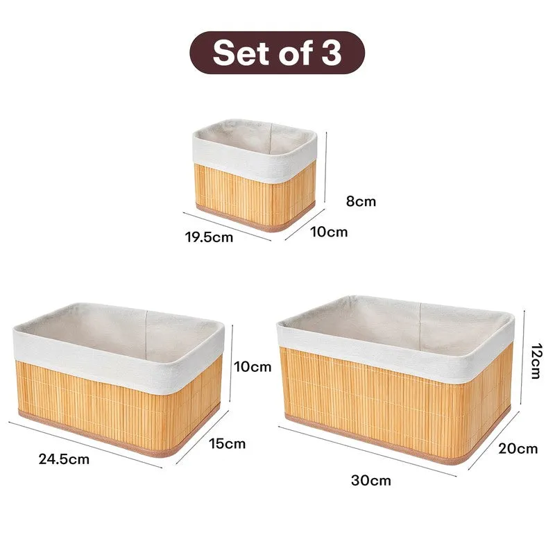 Rioware Quiet Craft (White,Brown) Desk Organiser - Set Of Three media 10