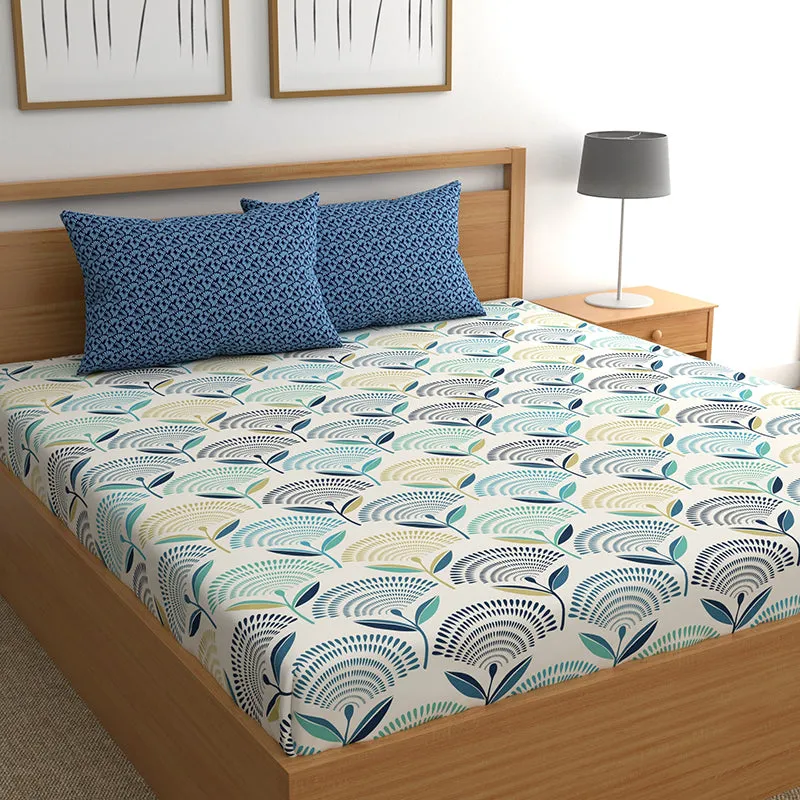 Blooming Ocean Floral Microfiber Microfiber Bedsheet - 150 GSM media 1