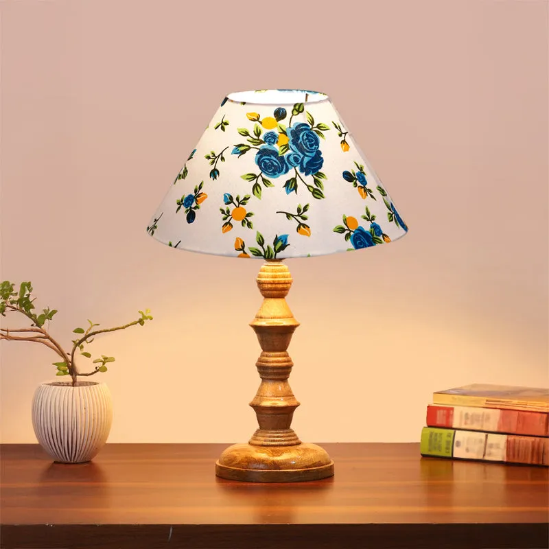 Fleur Cone Timber Wooden Table Lamp media 2