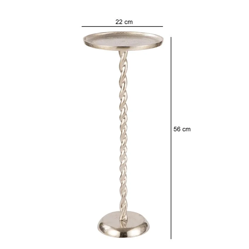 Spiral Base Aluminum Side Table - Silver media 6