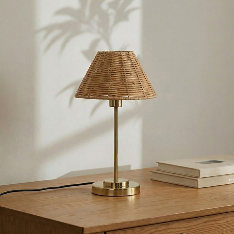 Fig Living Natural Cane Lamp - Beige,Gold media 4