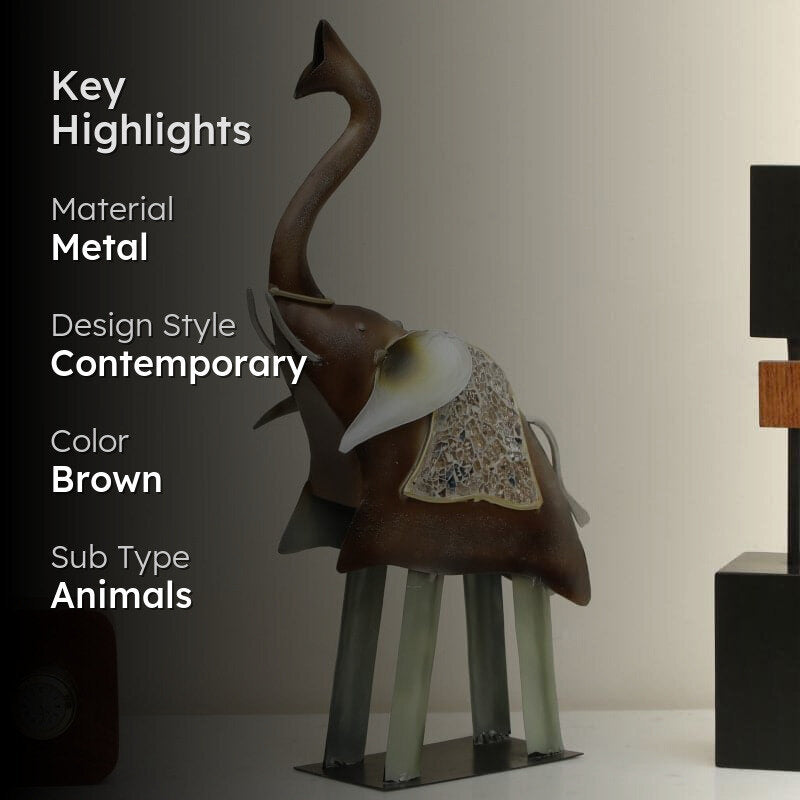Loula Elephant Metal Showpiece media 2