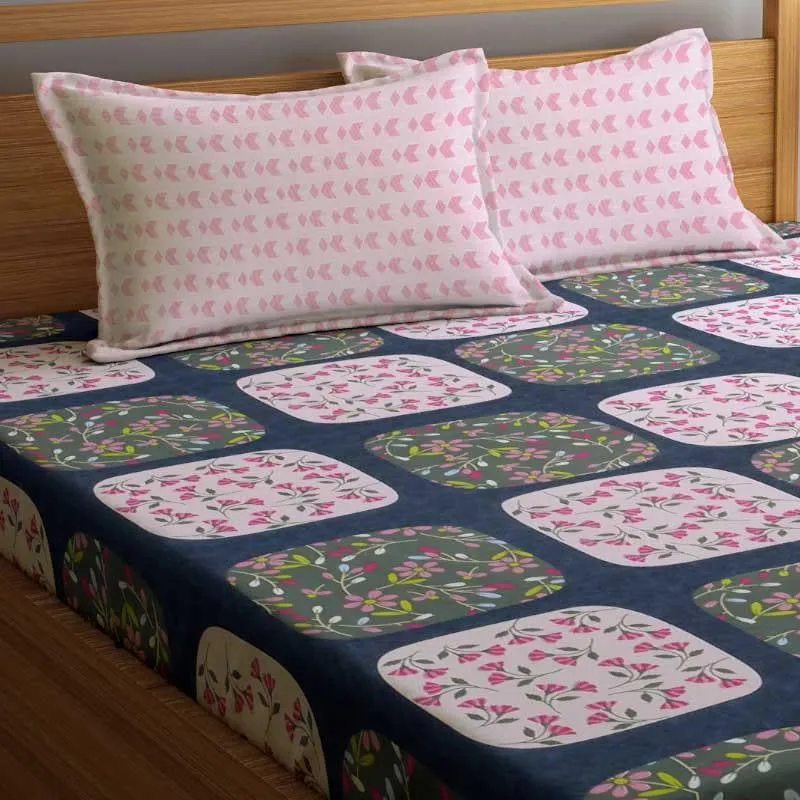 Dreamy Nightshade Fitted Microfiber Bedsheet - 300 GSM media 7