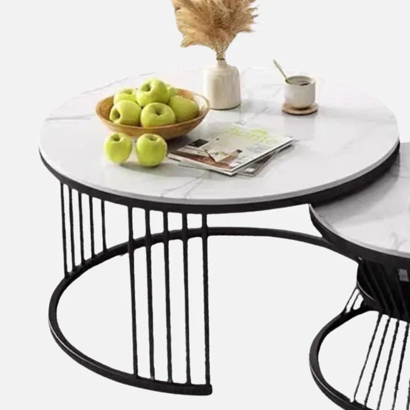 Phoenix Accent Table with Marble Top (Black) - Set Of Two media 7
