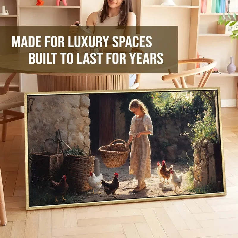 Rustic Dawn Canvas Wall Painting With Frame media 5